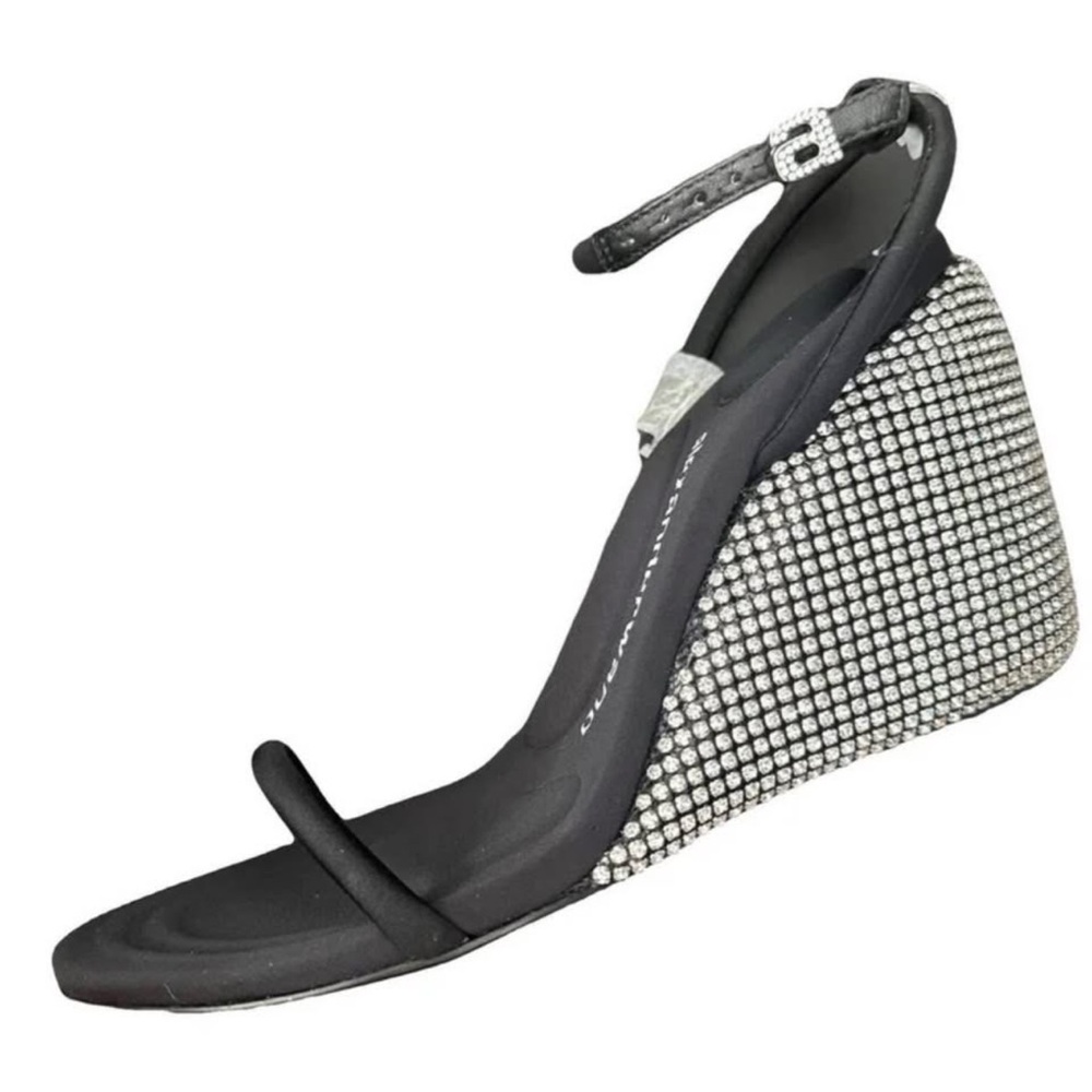 Alexander Wang Black and Silver Wedge Sandals
